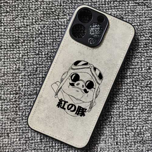 宫崎骏动画电影红猪动漫周边布纹手机壳适用iphone16p苹果华为P70小米15红米K80iqoo13一加12IQOONEO10荣耀90