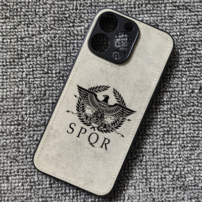 罗马帝国鹰权杖旗帜标志SPQR布纹手机壳适用iphone16苹果15华为P60小米14红米K70至尊iqooneo8一加ACE3IQOO13