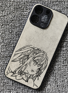 约会大作战 时崎狂三周边布纹手机壳适用iphone16prmax苹果15华为P70荣耀小米14红米K80一加IQOONEO10vivoS20