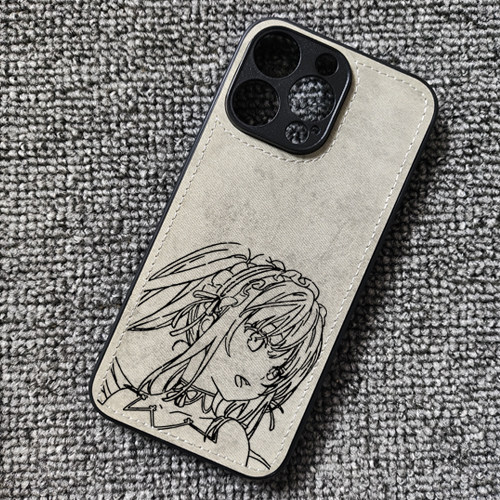 约会大作战 时崎狂三周边布纹手机壳适用iphone16prmax苹果15华为P70荣耀小米14红米K80一加IQOONEO10vivoS20