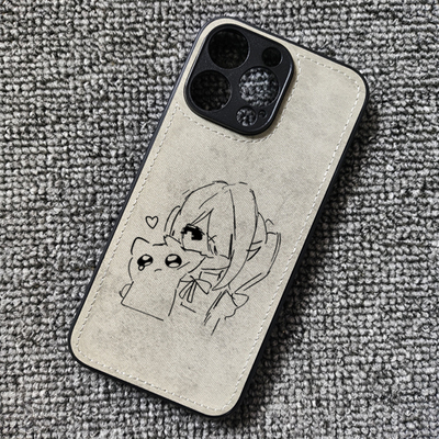 主播女孩重度依赖糖糖超天酱周边布纹手机壳适用iphone17苹果16华为NOVA14小米15一加13红米k80至尊vivox100s