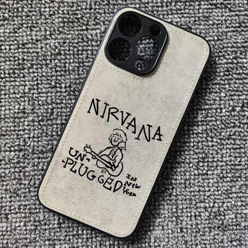 Nirvana涅槃乐队周边布纹手机壳适用iphone17pro苹果华为mate60小米15红米K80至尊iqoo15ultra一加13荣耀WIN