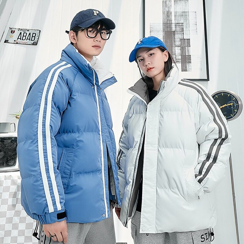 彬纳利冬季美式潮牌短款棉服男女立领棉衣情侣保暖外套男棉袄