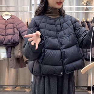 简约高级感休闲百搭棉衣2025秋冬新款时尚洋气设计感保暖圆领棉服