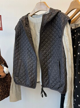 秋冬轻薄无袖背心棉服外套