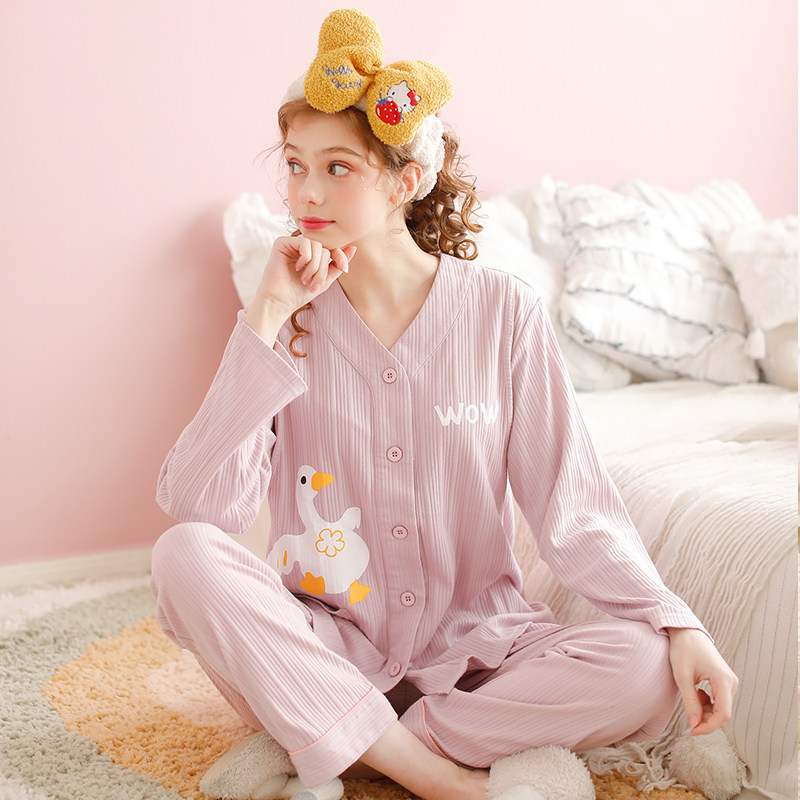 yourban孕妇睡衣春秋季纯棉月子服产后怀孕期住院哺乳家居服套装