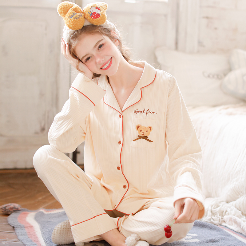 孕妇月子服春秋季纯棉哺乳衣