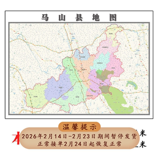 马山县折叠地图115cm入户门墙贴广西省南宁市行政交通区域划分