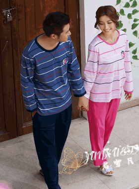奥拿蒂长裤情侣睡衣全棉春季长袖 纯棉 休闲套装 特价 内衣家居服