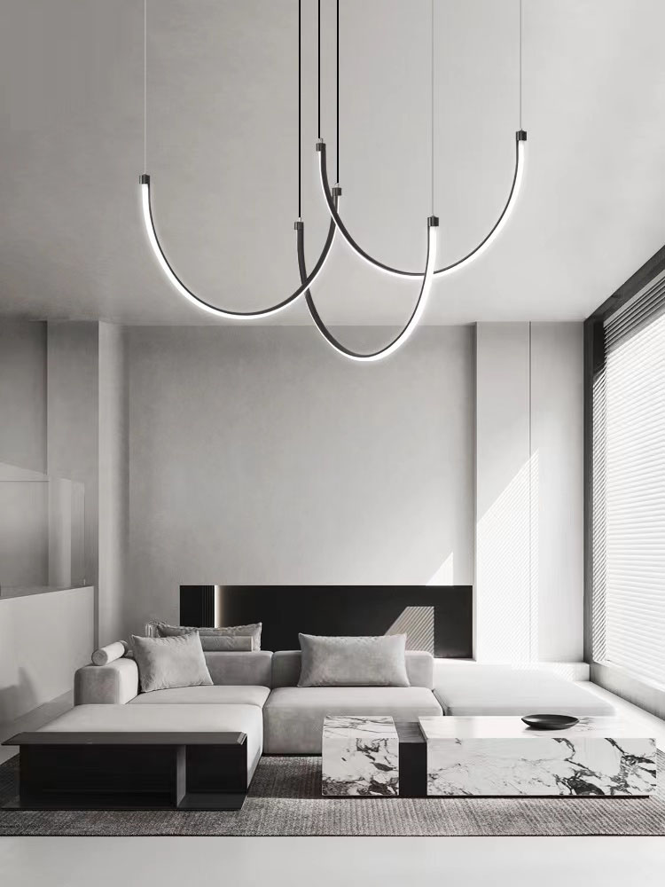 意式极简客厅餐厅吊灯2023新款全铜现代简约设计师款LED大厅主灯