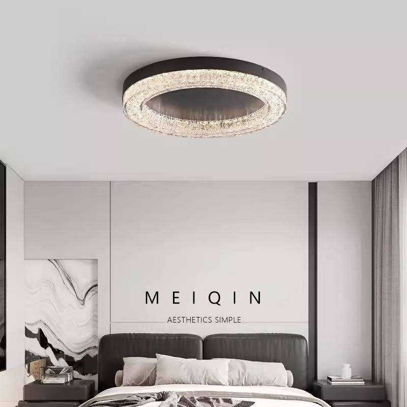 意试极简卧室灯轻奢圆形树脂餐厅现代简约创意全光谱主房间吸顶灯