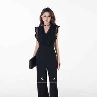 【MD千亿】2025夏季新款蕾丝轻奢显瘦休闲气质百搭时尚连体裤