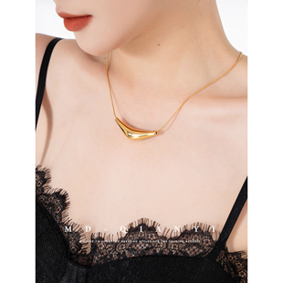 欧美潮流简约金属骨蛇骨项链毛衣链 MD千亿