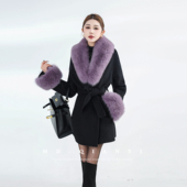 拼接厚款 MD千亿 羊毛呢外套 新款 时尚 紫气东来 2025冬季