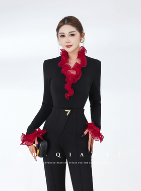 MD千亿【法式浪漫】2026冬季加绒显瘦百搭拼接打底衫上衣