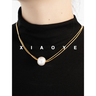 时尚 法式 2024新款 气质百搭吊坠锁骨链脖颈链叠戴项链 MD千亿