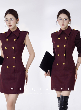 MD千亿【伯爵夫人】2026极简风夏季拉链无袖修身连衣裙