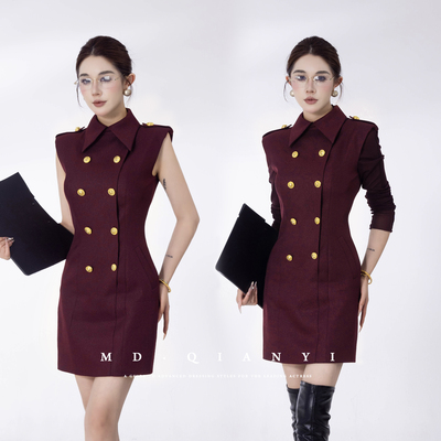 MD千亿【伯爵夫人】2025秋季极简风夏季拉链无袖修身连衣裙