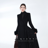 MD千亿 外套连衣裙 羊毛优雅百搭A摆修身 高调时尚 2025冬季