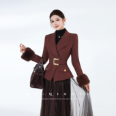 知性叙事 2025冬季 羊毛毛呢外套时尚 MD千亿 气质短款 加厚