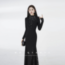 冬日女主 拼接长袖 2025冬季 显瘦修身 连衣裙 时尚 MD千亿