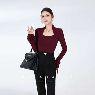 款 2025冬季 显瘦气质时尚 拼接长袖 上衣 MD千亿 女款 悦己至上