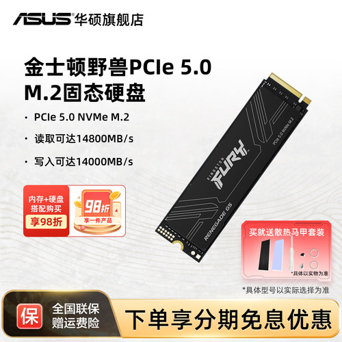 华硕金士顿固态pcie5.0ssd固态