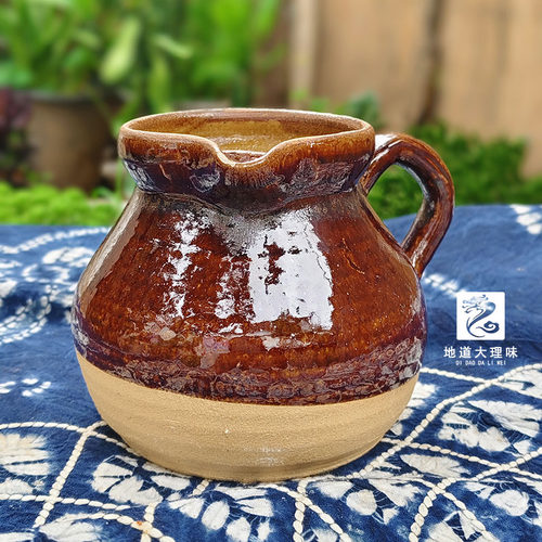 云南大理粗陶泡茶罐手工柴烧
