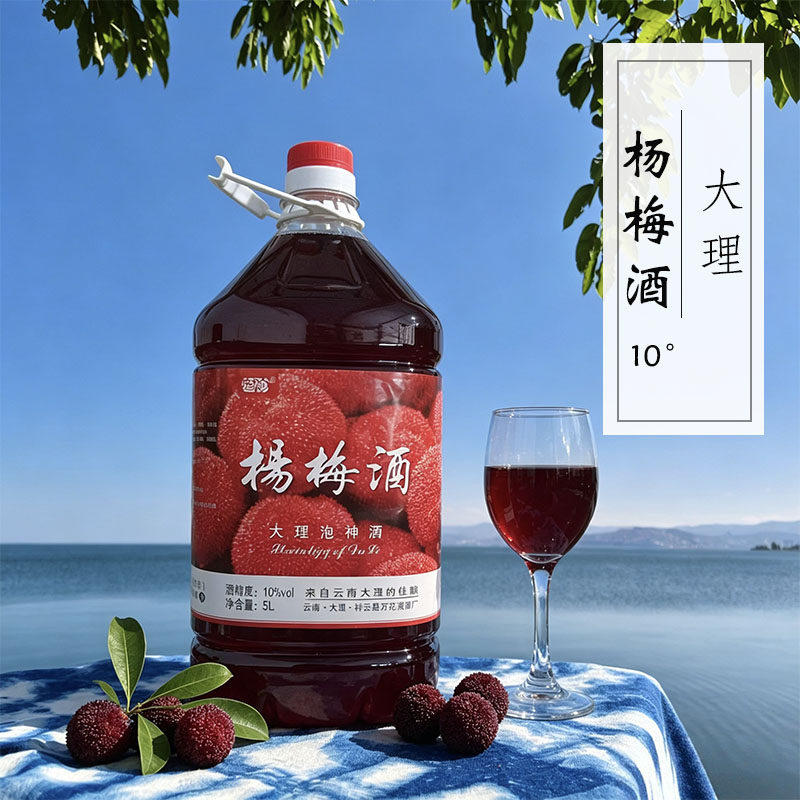 【大理发货】杨梅酒云南特产新品女士10&deg;甜酒花果露酒果味饮5升