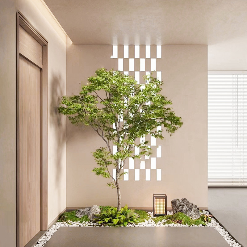 仿真绿植造景室内玄关天井橱窗景观别墅仿生植物组合落地假树装饰