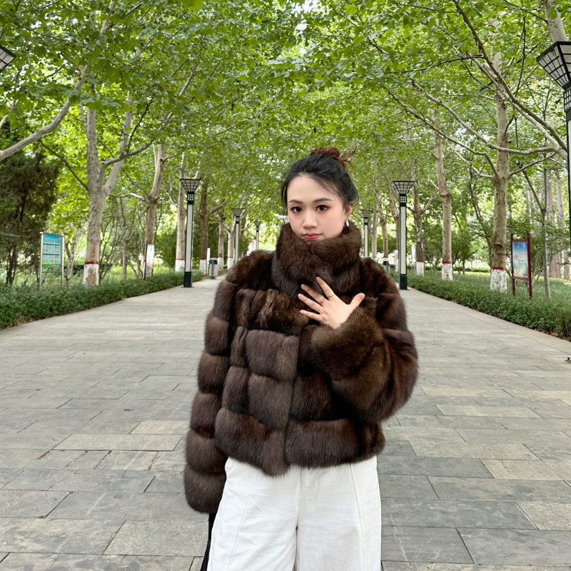 西牧严选 进口俄罗斯紫貂轻奢外套 2025当季新品短款皮草