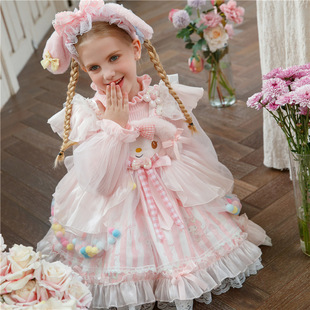 儿童蕾丝美乐蒂裙子女童洛丽塔公主裙小女孩针织裙秋季 2025连衣裙