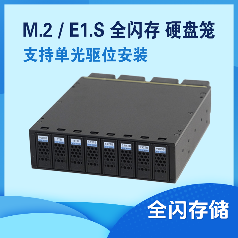 E1.S硬盘笼 M.2硬盘盒 全闪NAS 光驱位硬盘笼 热插拔 存储扩展