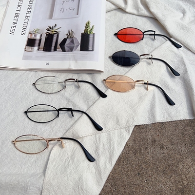 COS椭圆形暗黑复古单边平光眼镜