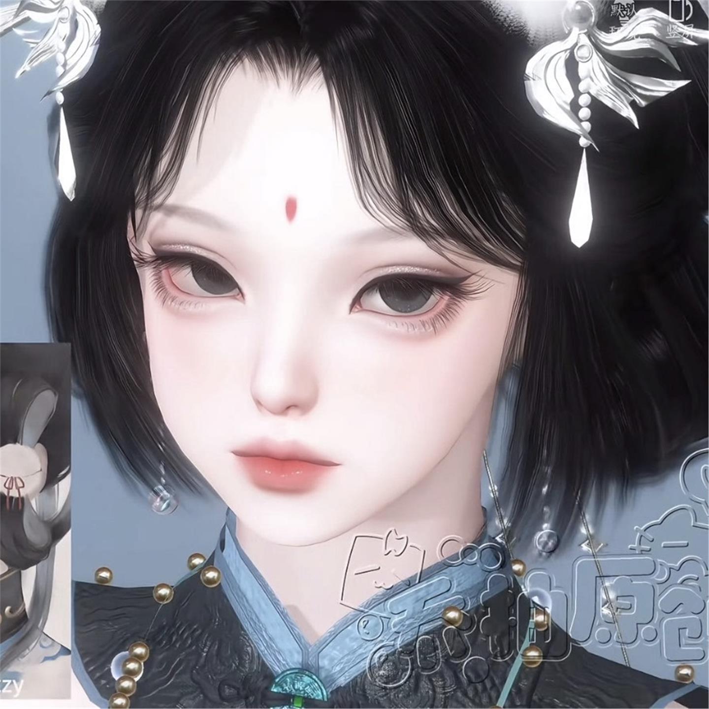 发2 玉兔 小兔牙 乔柚 自带小蛋糕提体型 逆水寒手游捏脸女通用