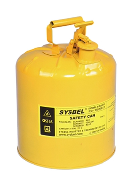 I型金属安全罐-柴油类5加仑黄色易燃液体防爆罐SCAN002Y收集罐