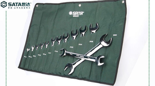 SATA世达五金13件双开口呆扳手组合套装工具两用扳子汽机修 09029