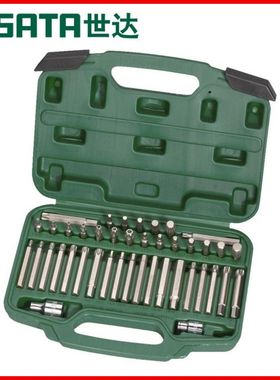 世达工具旋具头机修工具42件8mm系列6角12角花形旋具头组套09327