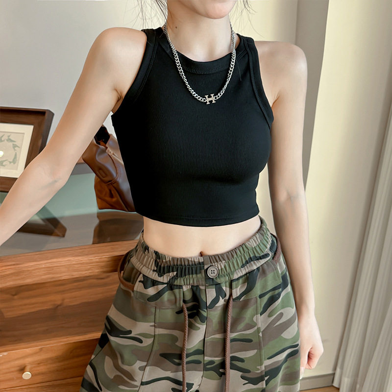百搭短款背心吊带打底衫2025春夏季女款无袖纯色修身内搭美背显