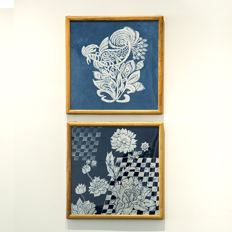 春圆 古法蜡染抽象图案装饰画 书法