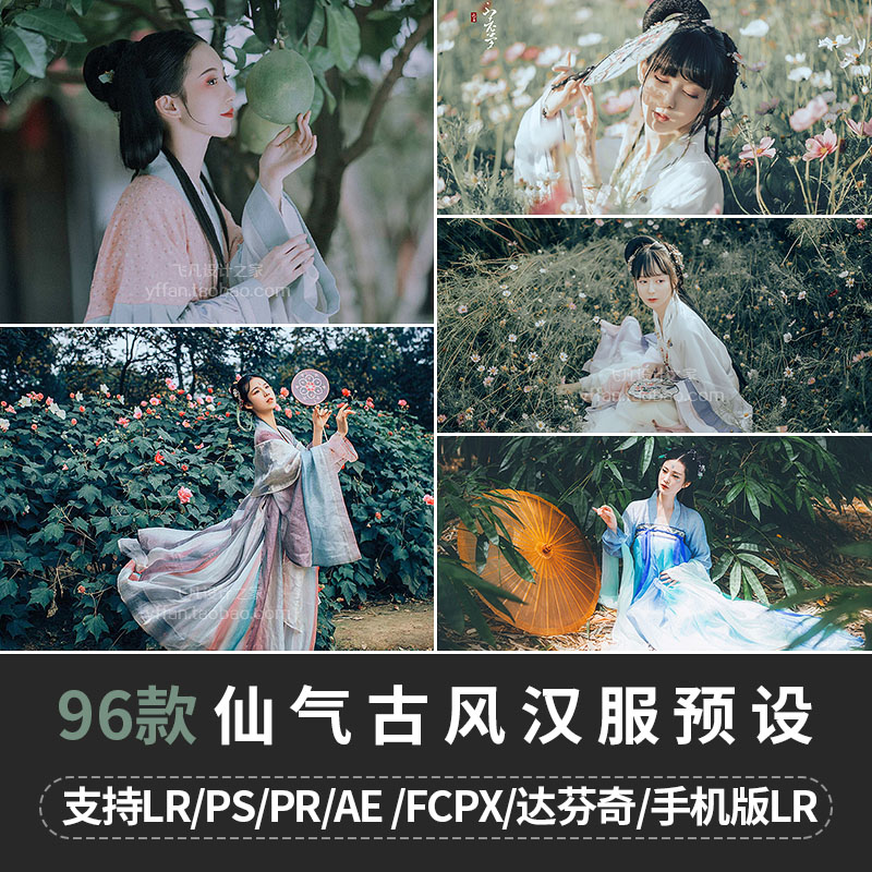 L028-古风汉服古装风仙气LR预设PS调色PR达芬奇FCPX滤镜LUT插件