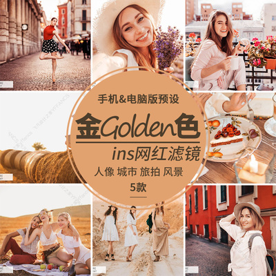 LR119-人像手机APP lightroom预设 ins风博主旅拍金色golden滤镜