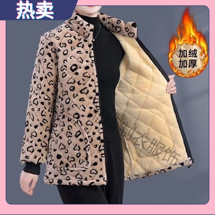 冬天新款加绒加厚棉罩衣女外穿保暖耐脏妈妈装棉服工作干活穿棉袄