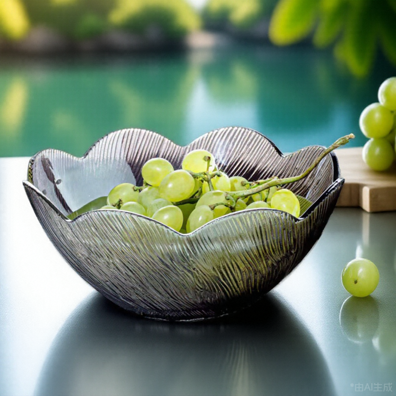 玻璃水果沙拉碗高颜值花瓣碗高级