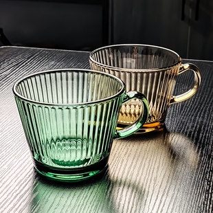 水晶玻璃杯水杯茶杯啤酒带把杯子女士高颜值耐高温高级感 2025新款