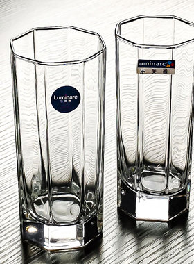 钢化玻璃杯耐高温八棱水杯茶杯八角长款酒杯细长杯子高级防摔防爆