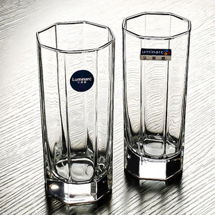 钢化玻璃杯耐高温八棱水杯茶杯八角长款 酒杯细高细长杯子高级防爆