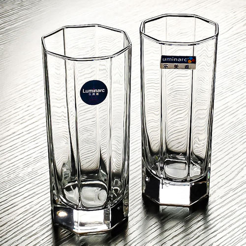 钢化玻璃杯耐高温八棱水杯茶杯八角长款酒杯细高细长杯子高级防爆