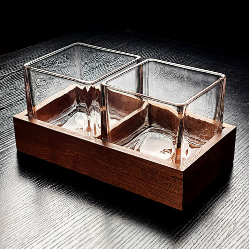 酒店早餐自助餐器皿小咸菜容器方形玻璃碗方碗缸小菜展示盒小料罐