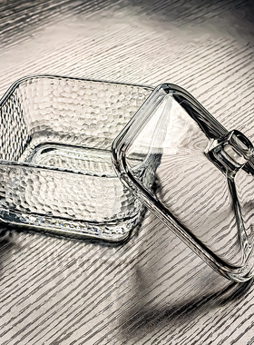 水晶玻璃碟水果盘有盖方形带盖碗果盘小精致糖果收纳盒高颜值容器